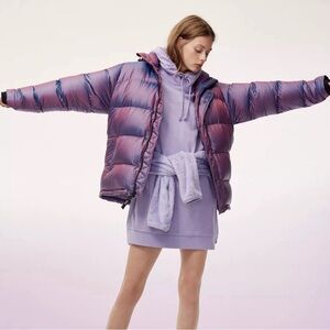 Aritzia’s TNA Super Puff Iridescent Coat (L)